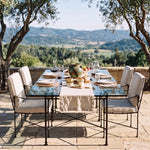 Provence Outdoor Glass Rectangular Dining Table- Black Frame