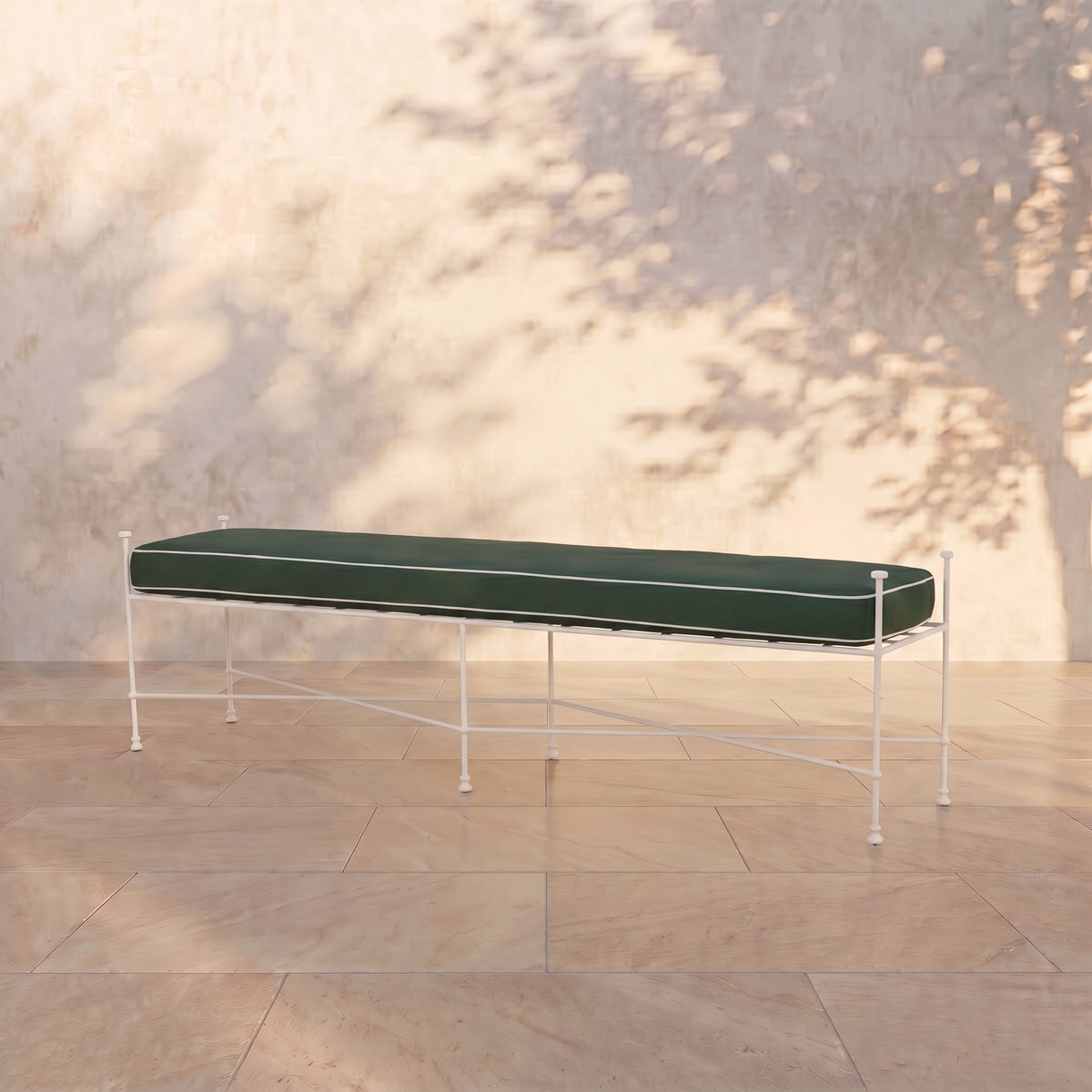 Provence Outdoor Bench 70" - White Frame-Outdoor Bench-Cast Ivy-House of Leon