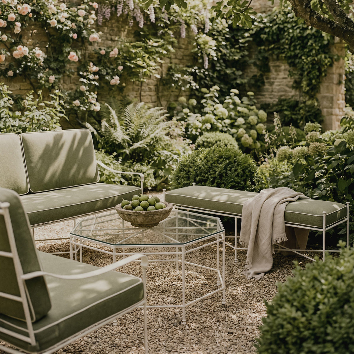 Provence Loveseat - White Frame-Outdoor Sofas-House of Leon