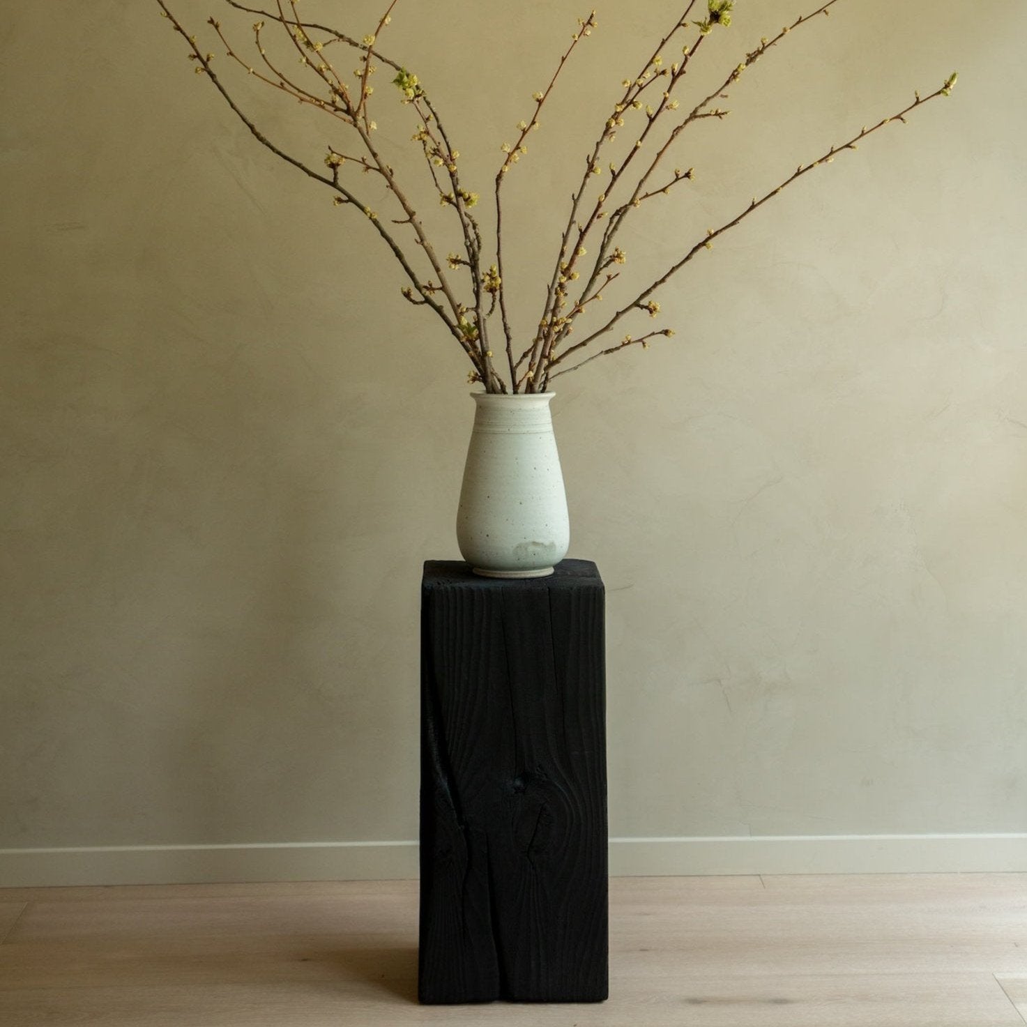 Charcoal Solid Fir Wood Pedestal for Sculptures | House of Leon