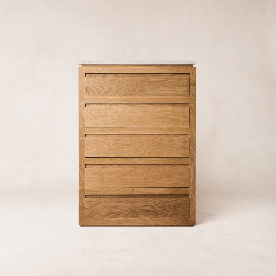 Sofita 5 Drawer Chest - White Oak-Dresser-House of Leon