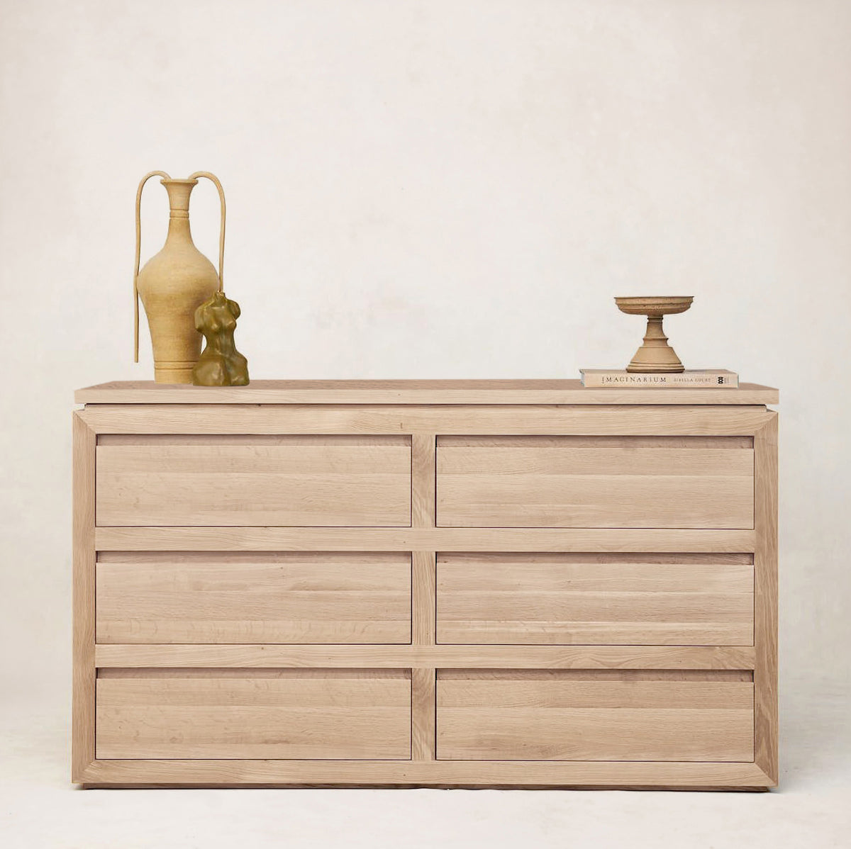 Sofita Wood Dresser 6 Drawer - White Oak-Dresser-House of Leon