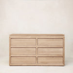 Sofita Wood Dresser - White Oak-Dresser - 6 Drawer - House of Leon