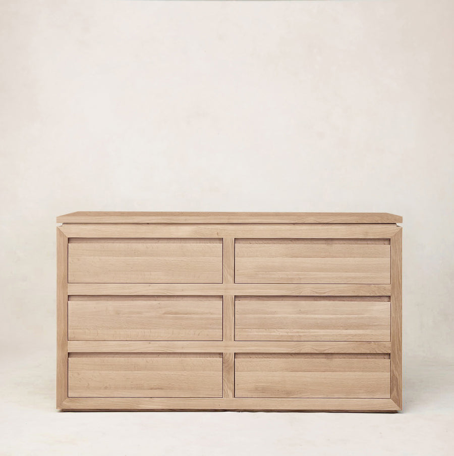 Sofita Wood Dresser - White Oak-Dresser - 6 Drawer - House of Leon