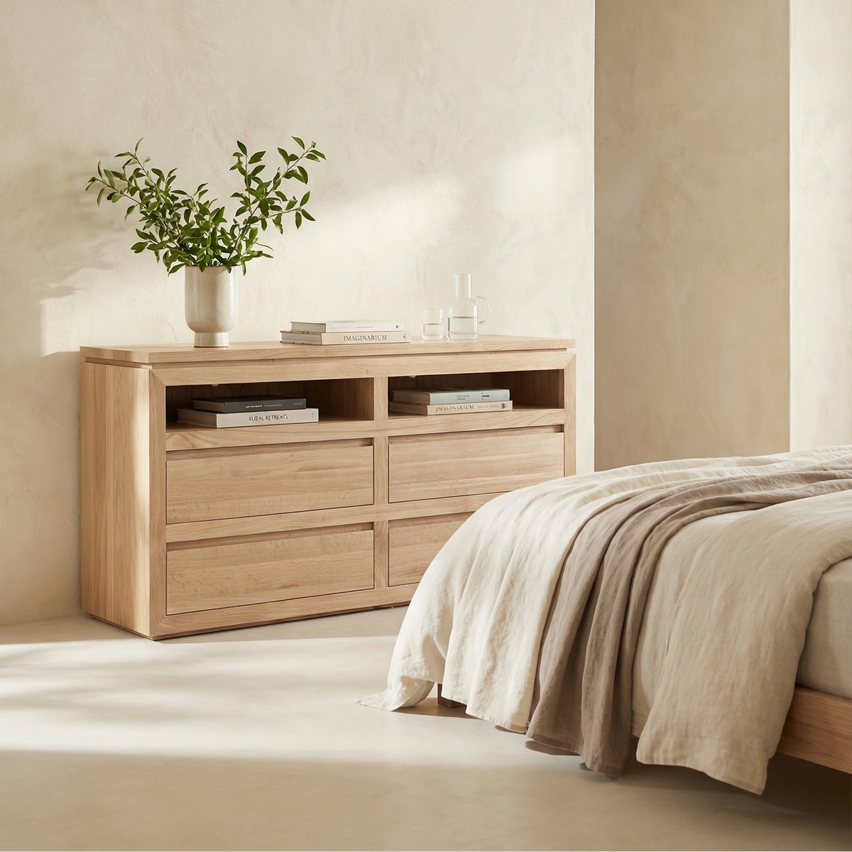 Sofita Wood Dresser - White Oak-Dresser-House of Leon