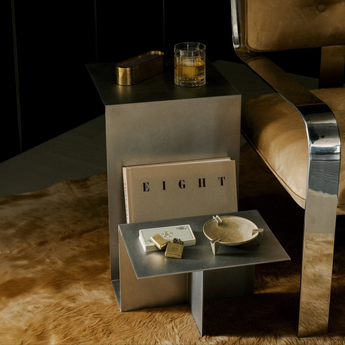 Valley Side Table - Stainless Steel-End Tables-House of Leon