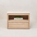 Sofita Marble Nightstand - White Oak-End Tables-Wide-House of Leon