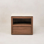 Sofita Marble Nightstand - Mocha-End Tables-House of Leon