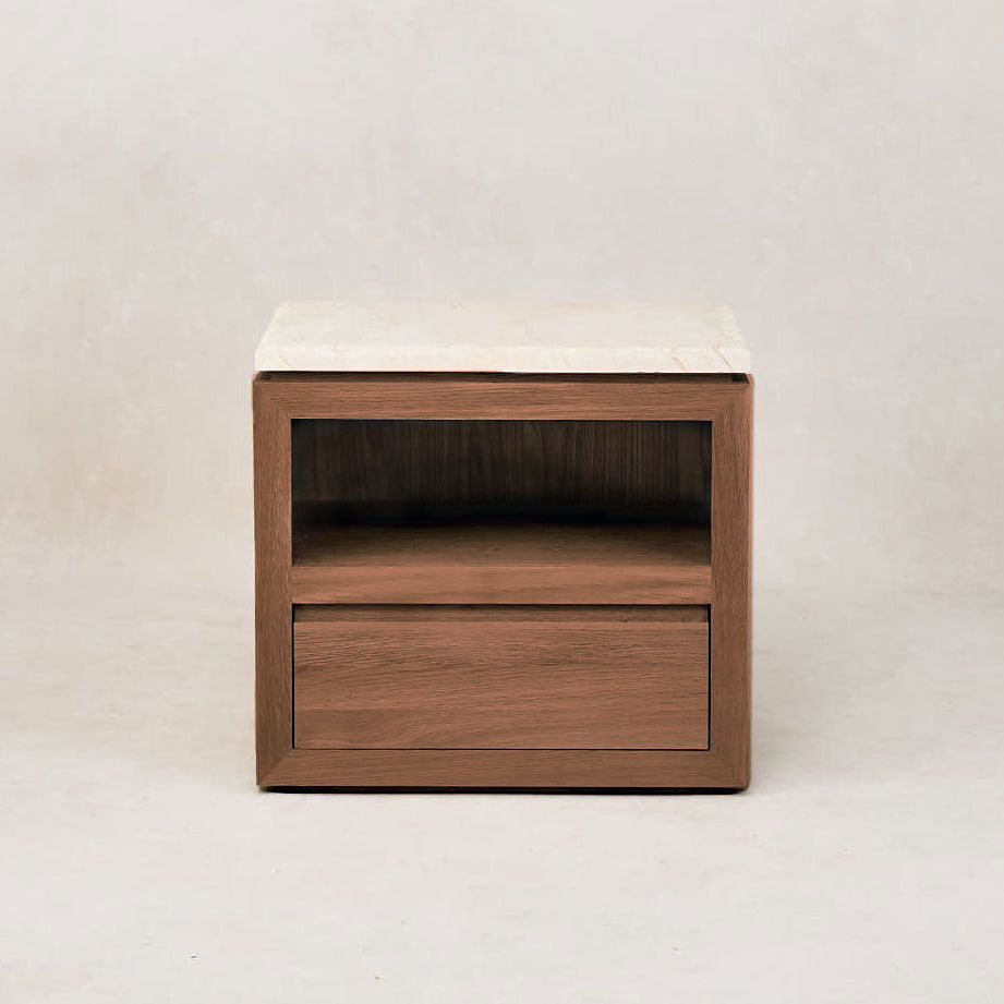 Sofita Marble Nightstand Mocha - Elegant & Modern