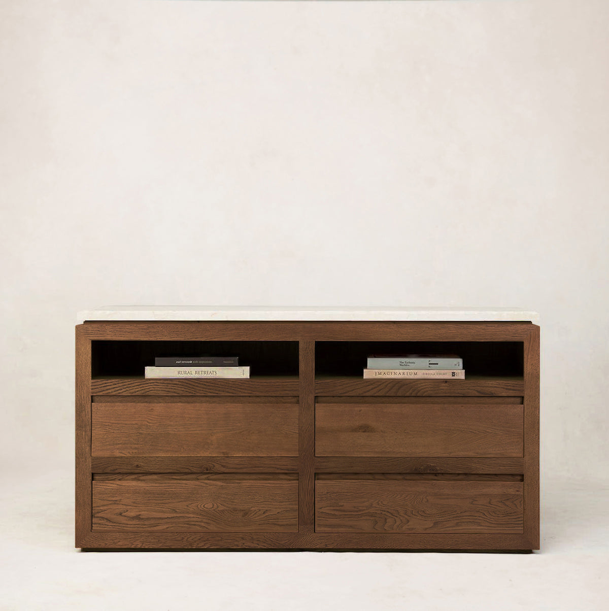 Sofita White Marble Dresser with Solid Oak Base Sofita White Marble Dresser with Solid Oak Base