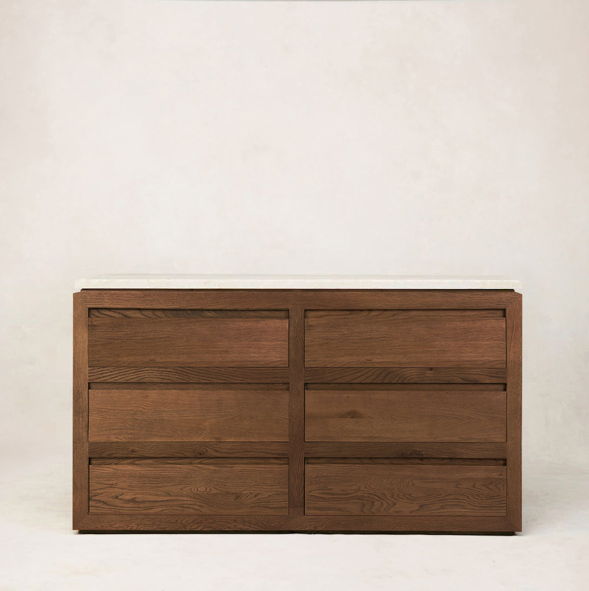 Sofita Marble Dresser - Mocha-Dresser-6 Drawer-House of Leon