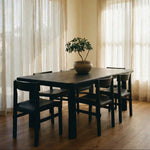 Topa Topa Rectangular Dining Table - Black - 90"-Kitchen & Dining Room Tables-House of Leon