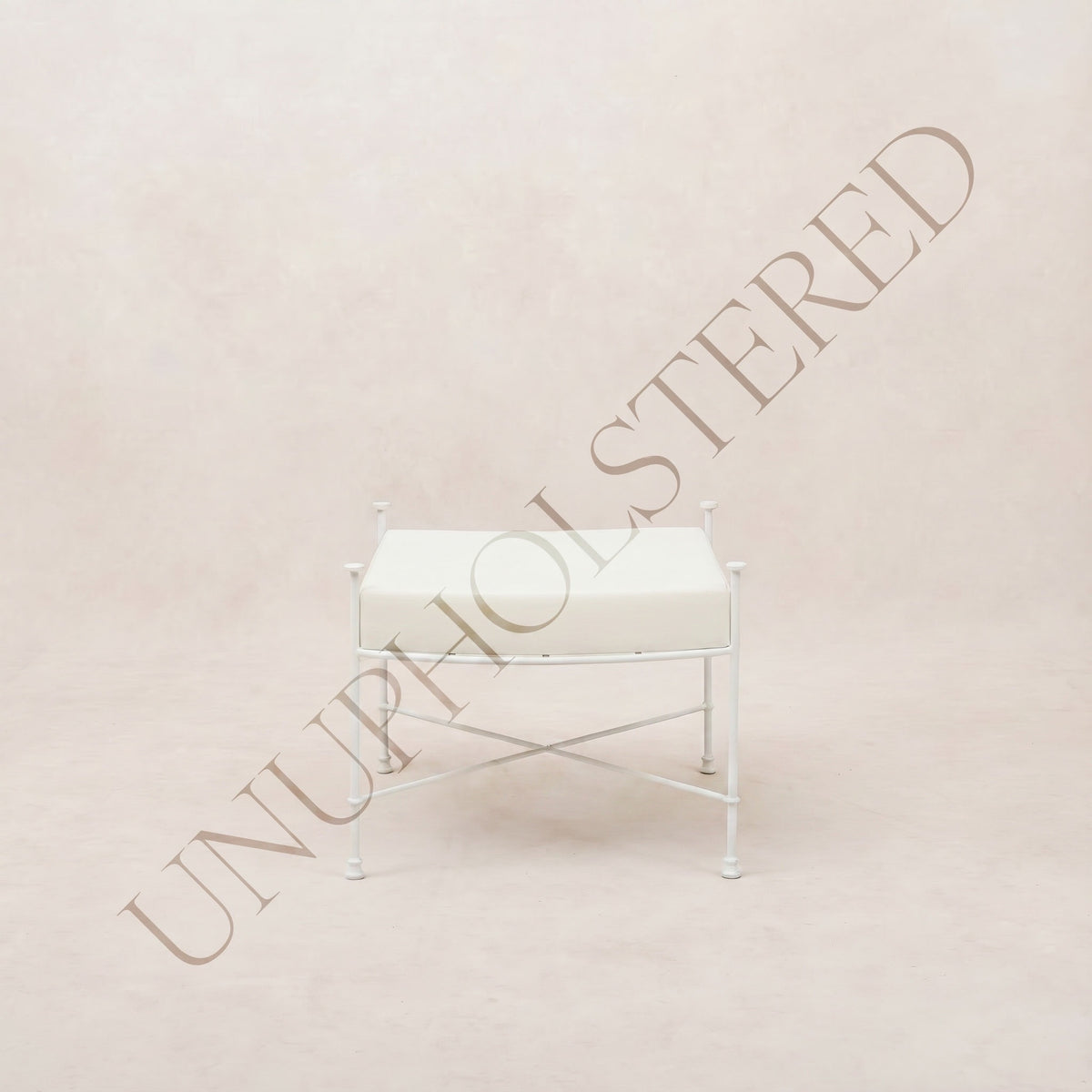 Provence Outdoor Ottoman - White Frame-Outdoor Ottomans-Unupholstered-House of Leon