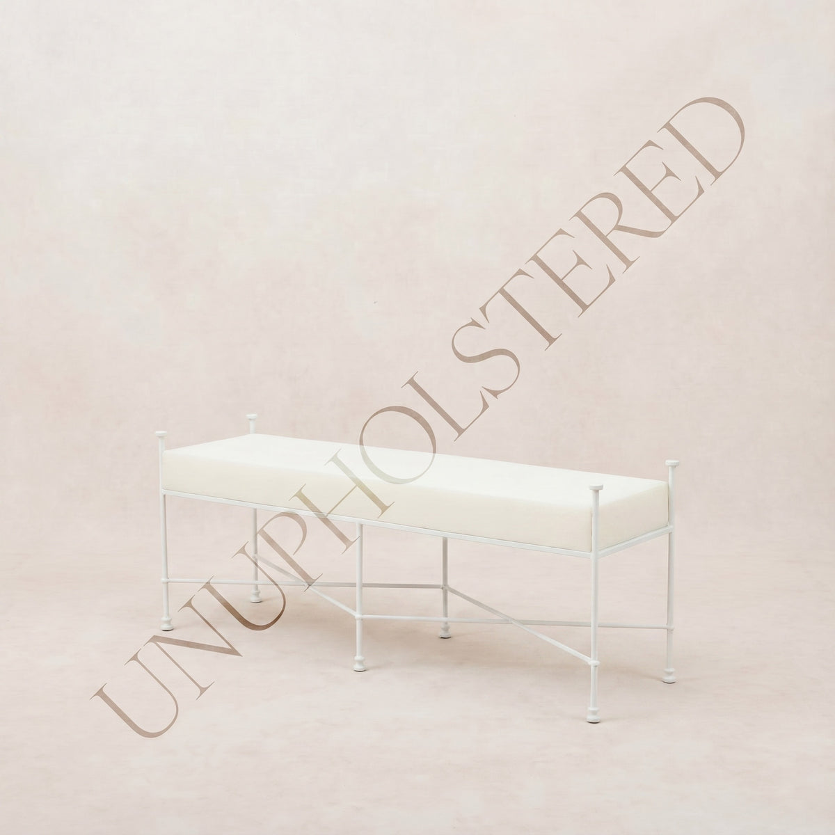 Provence Outdoor Bench 48" - White Frame-Outdoor Bench-Unupholstered-House of Leon