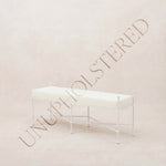 Provence Outdoor Bench 48" - White Frame-Outdoor Bench-Unupholstered-House of Leon