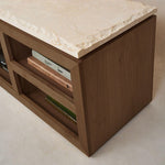 Sofita Marble Media Console - Mocha-Media Storage Cabinets & Racks-House of Leon