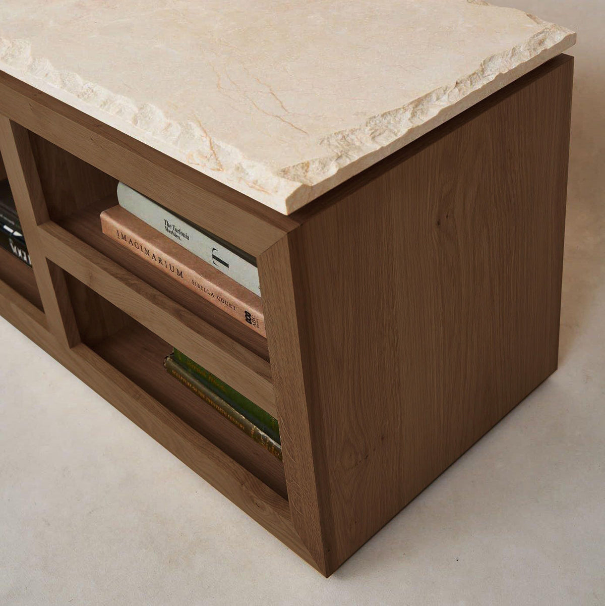 Sofita Marble Media Console - Mocha-Media Storage Cabinets & Racks-House of Leon