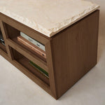 Sofita Marble Media Console - Mocha-Media Storage Cabinets & Racks-House of Leon