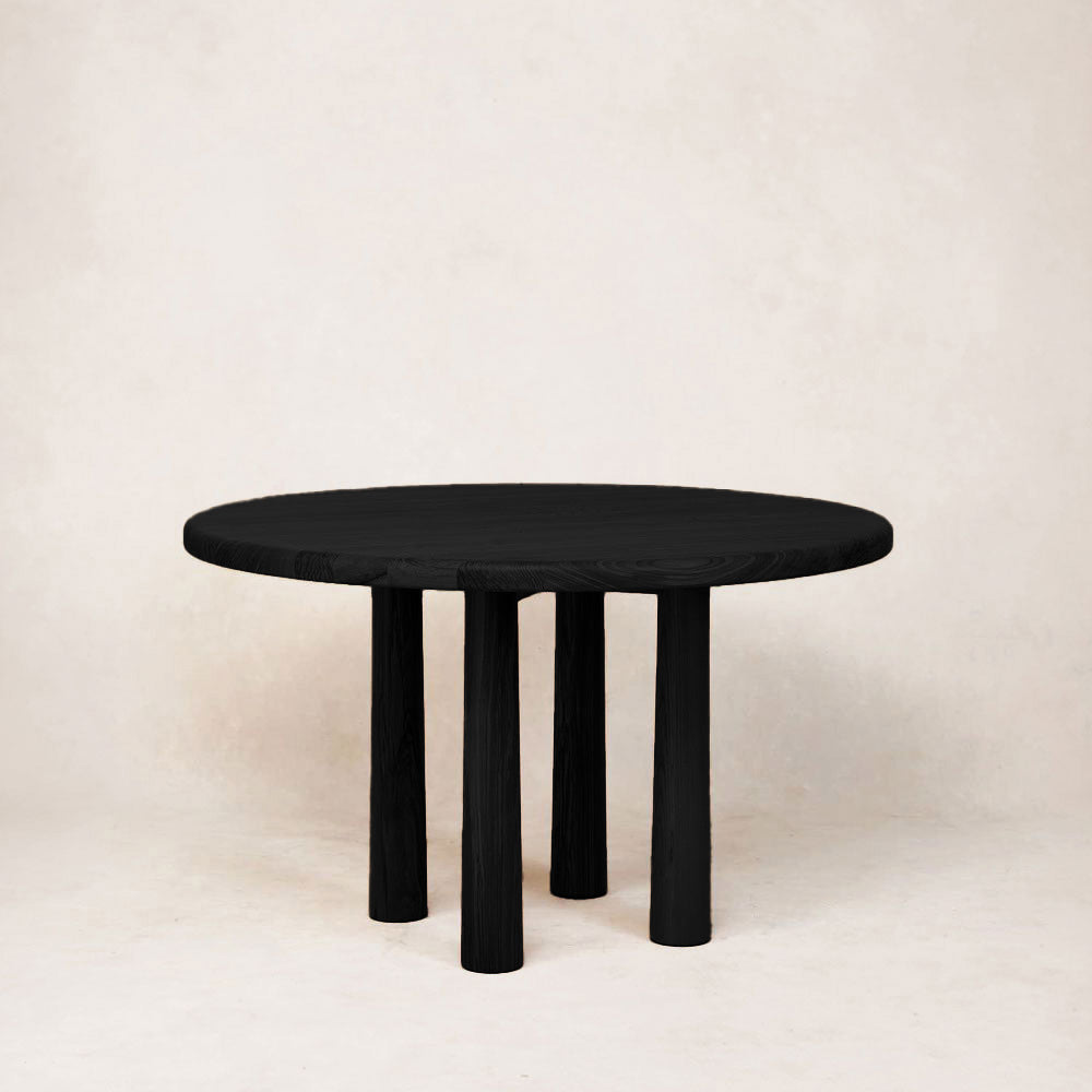 Round Topa Topa Dining Table - Black-Kitchen & Dining Room Tables-House of Leon