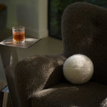 Teddy Sphere Pillow - Ivory-Throw Pillows-House of Leon