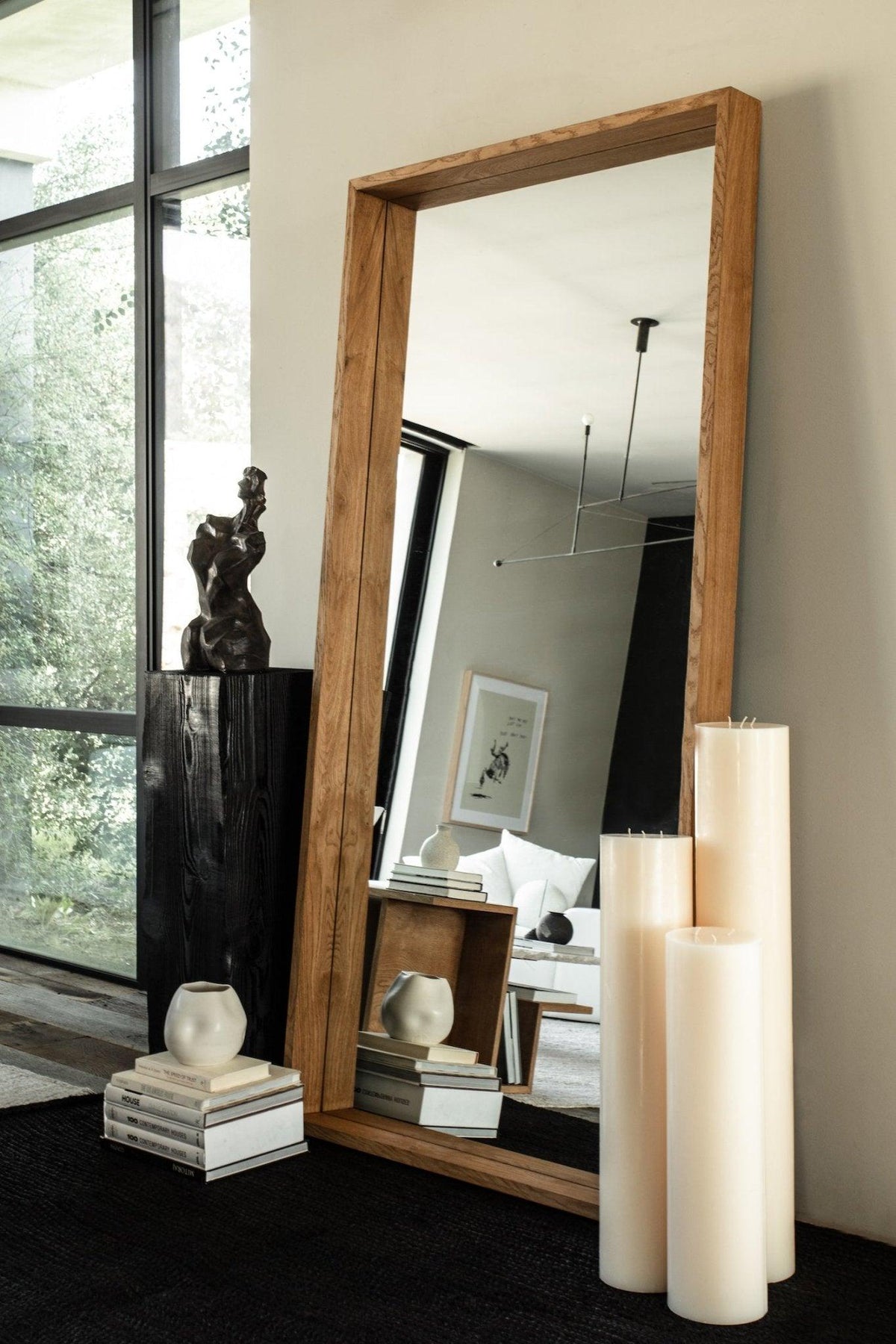 Ojai Floor Mirror - Warm Oak-Mirrors-House of Leon