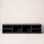 Sofita Marble Media Console - Black-Media Storage Cabinets & Racks-House of Leon