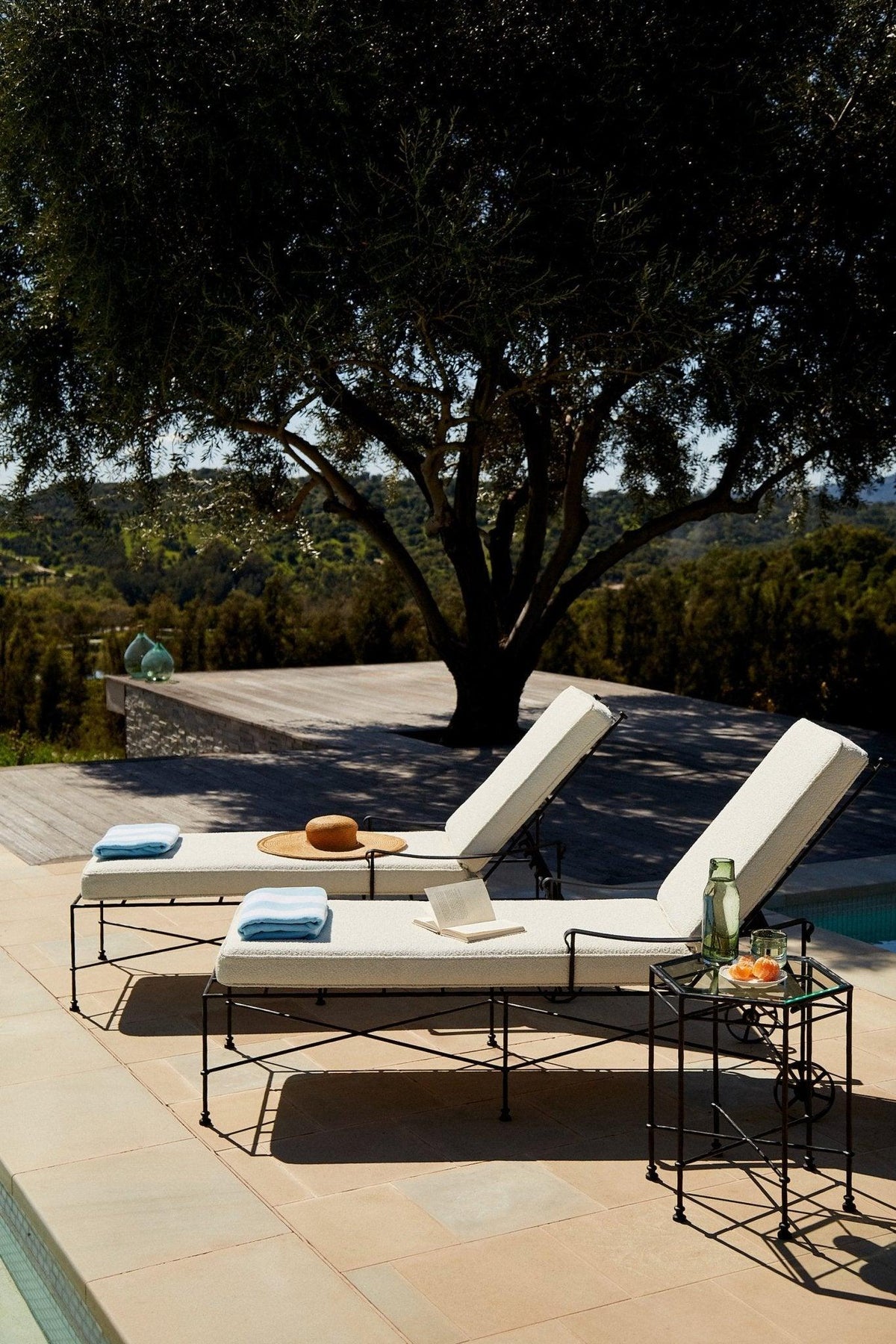 Provence Outdoor Chaise Lounge - Boucle-Outdoor Beds-House of Leon