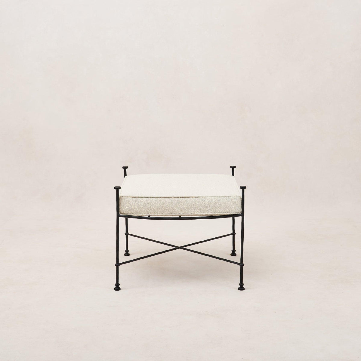 Provence Outdoor Ottoman - Boucle-Outdoor Ottomans-House of Leon