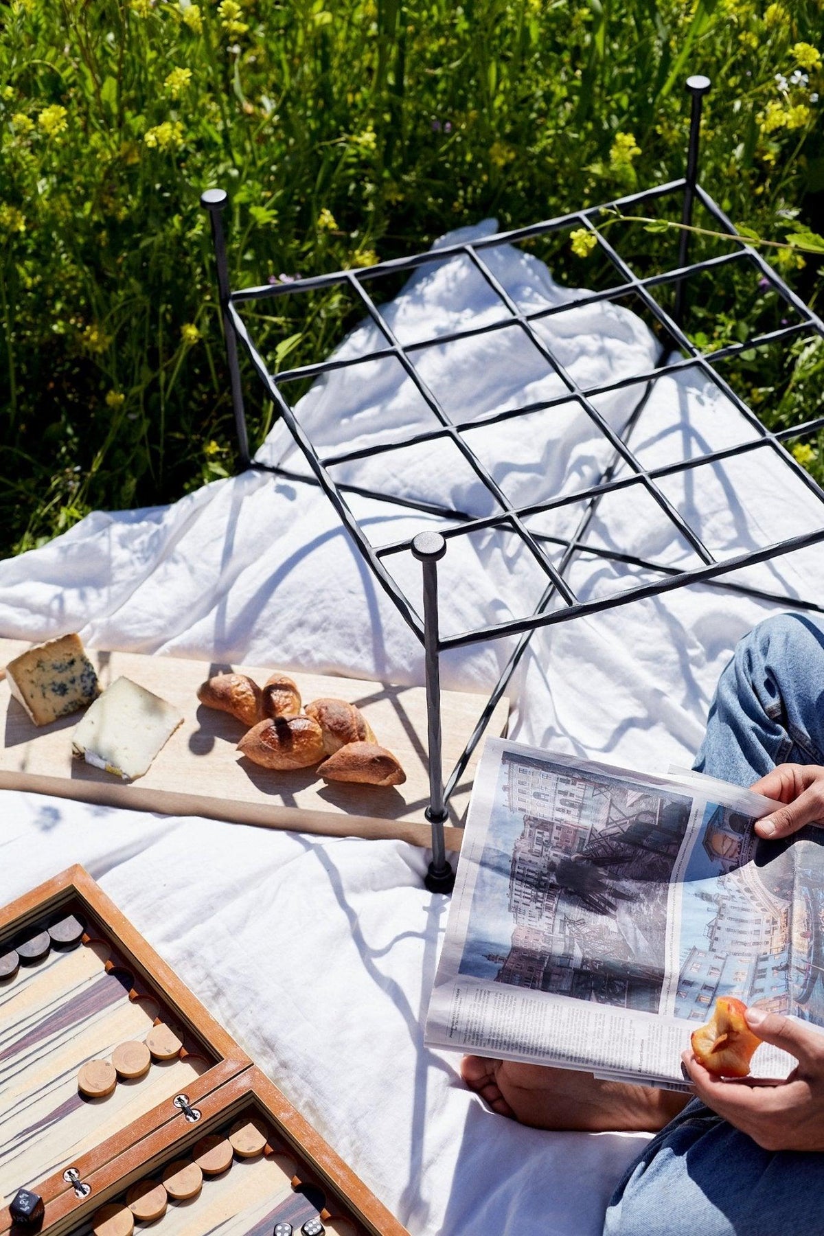 Provence Outdoor Ottoman - Boucle-Outdoor Ottomans-House of Leon