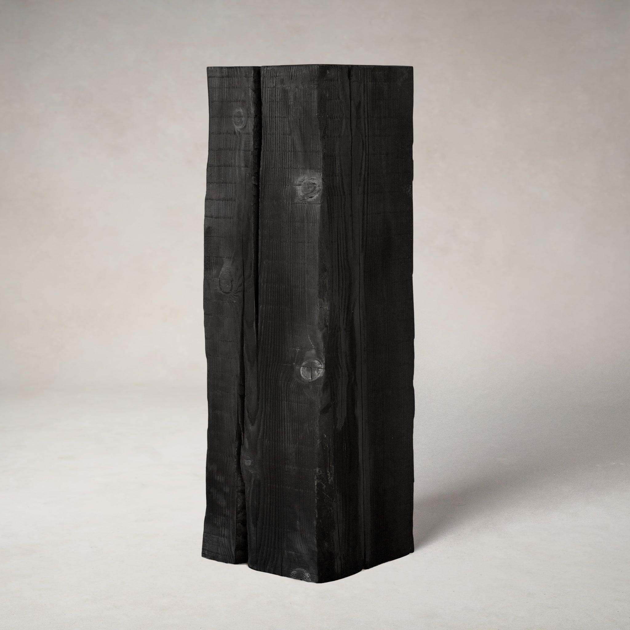 Tall Matte Black Wood Pedestal