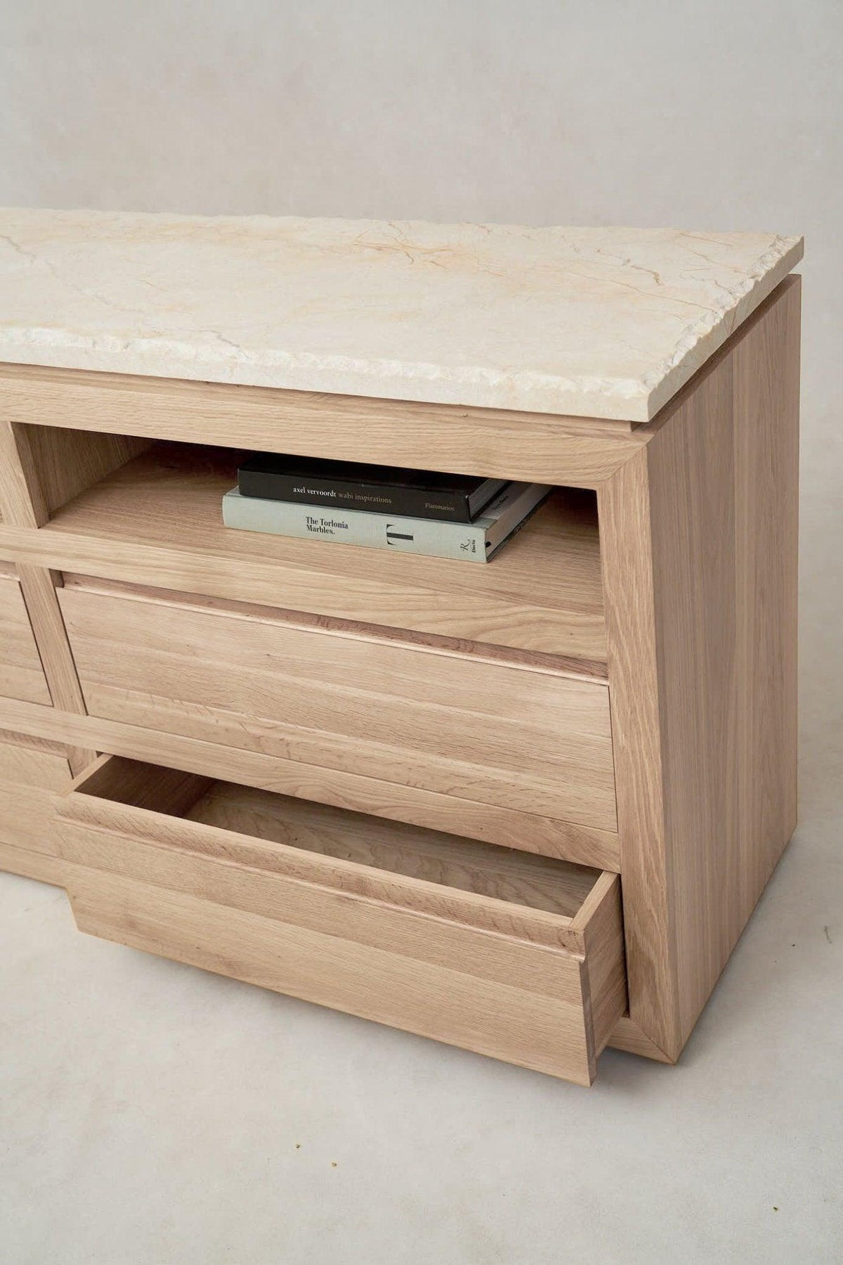 Sofita Marble Dresser - White Oak-4-drawer-Dresser-House of Leon