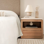 Sofita Marble Nightstand - White Oak-End Tables-House of Leon