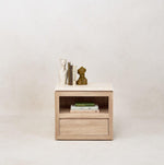 Sofita Marble Nightstand - White Oak-End Tables-House of Leon
